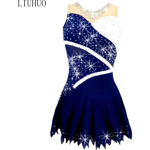 New Design Ice Skating Costumes Girls Women Children Quality Crystals stretchy Speed Figure Ice Skating Dress