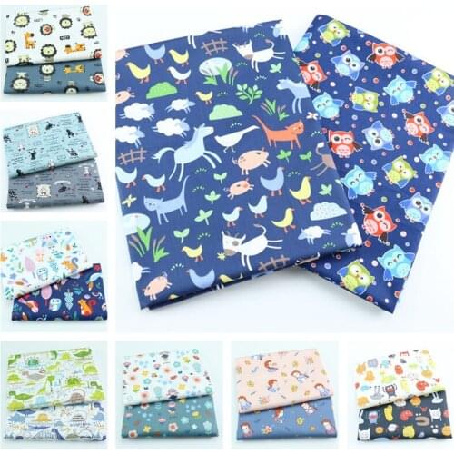 New Cartoon DIY Sewing Handmade Tissus Printed 100% Twill Cotton Fabric For Baby Child Dress Patchwork Quilting Fat Quarters