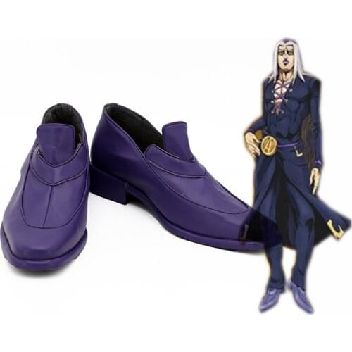 JoJos Bizarre Adventure: Golden Wind Leone Abbacchio Cosplay Shoes Purple Boots Custom Made Any Size