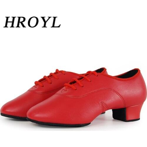 Latin Ballroom Dance Shoes For Men Tango Shoes Man Latin Dancing Shoes Red/White Shoes Lace-Up Comfortable Tango Shoes HROYL