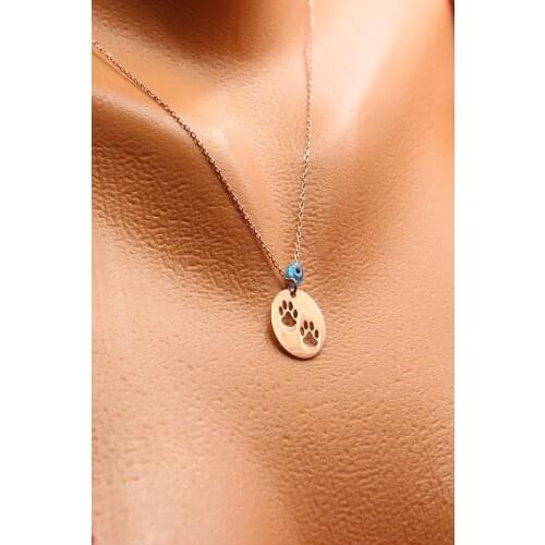 Womens 925 Sterling Silver Rose a devil eye for Evil Eye Beads Paw Necklace women necklace elegant different colors color layer