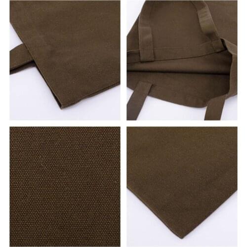 Durable Canvas Blank Grocery Plain Tote Bags Shoulder Bag Reusable Shopping Bag