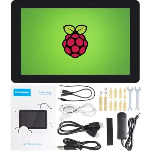 SunFounder Raspberry Pi 10.1" HDMI 1280x800 IPS LCD Touchscreen for RPi 4B 3B+ 3B 2B LattePanda Beagle Bone