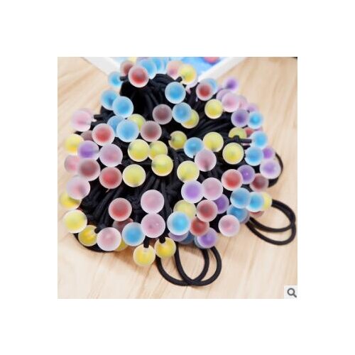 200pcs/lot DIY Simple Multi Resin Crystal Jelly Bead Rubber Bands Round Square Hair Bands Hair Styling Tools Accessory HA973