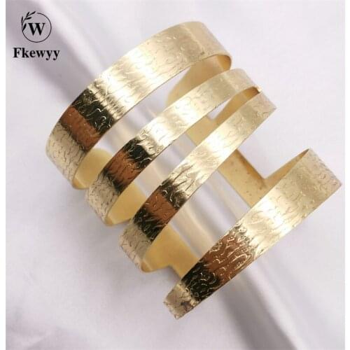 Fkewyy Gothic Luxury Breacelets Charm Woman Birthday Accessories Geometry Bohemia Bangles Multi-Lay Luxury Jewelry Designers