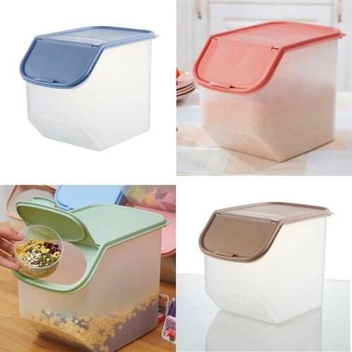 Stackable Plastic Cereal Container with Lid - BPA Free - Dry Food Storage Box with Measuring Cup - for Snack Pasta or Pet-Food