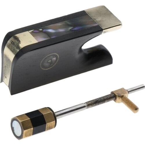 Cello Ebony Frog Bow With Mount Screw Acoustic Cello Bow Part Repalcement Accessory for Students Learning