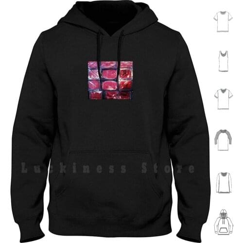 Meat Hoodies Long Sleeve Meat Food Eat Foods Sweet Sweets Food Packaging Wrapping Helloween
