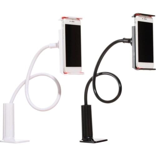 Universal Lazy Shelf Smart Phone Holder 360 Rotating Flexible Long Arm Clamp Bending Desktop Bracket Adjustable Cell Phone Stand