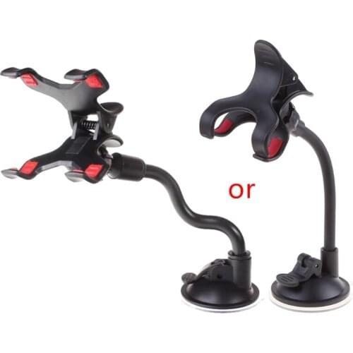 Universal 360°Adjustable Gooseneck Car Motorbike Mount Cradle Holder Stand, Multi-Function Double Stable Clip Suction Cup