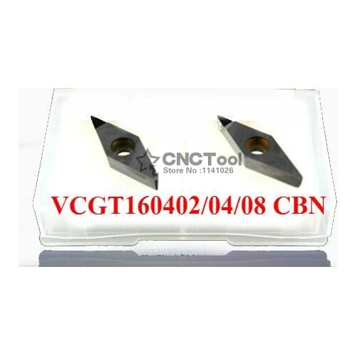 Free shipping 2PCS VCGT160402 /VCGT160404/VCGT160408 CBN Inserts ,CNC CBN Diamond insert For Lathe Tools Inserts For SVJCR/SVVCN