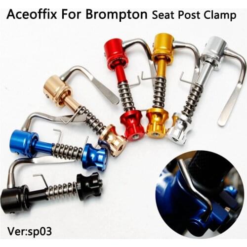 ACEOFFIX 6 colors Bicycle Seat Post Clamp Folding Hook Ti + Aluminum Alloy For Brompton Seatpost Clamp Bike Part sp03