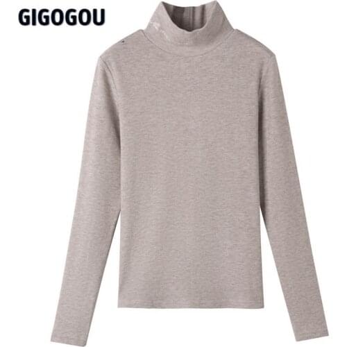 GIGOGOU Women Pullover Sweater 2021 Spring Autumn Long Sleeve Jumper Tops Warm Turtleneck Sweaters 2021