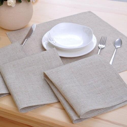 10pcs/lot Western Napkins European Cotton Linen Napkins Cloth Napkins Restaurant Western Place Mats Insulation Place Mats
