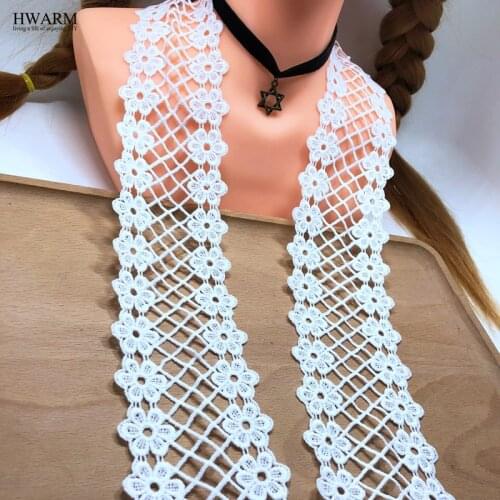 10yard Lace fabric ribbon trim 7.5cm DIY wedding deco skirt clothes accessories Pillow curtains bar code milk geometric lattice