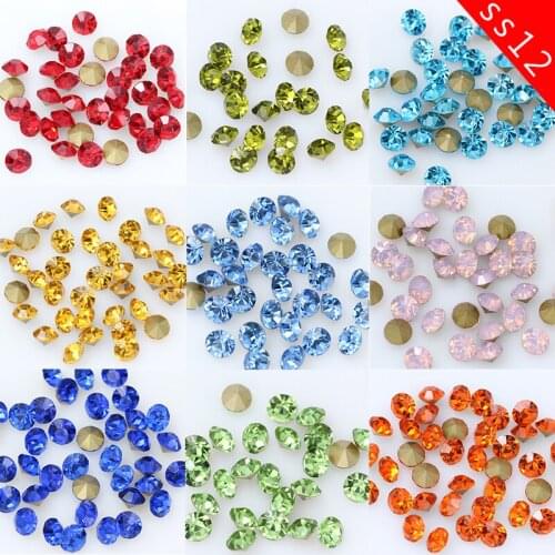 144p ss14 3.5mm Pointed Back czech Crystal Rhinestones diamante jewels Glass Gem stone Nail Art design brooch shoes clothes trim