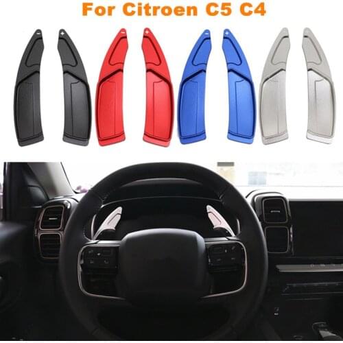 2x Car Steering Wheel Shift Paddles Shifter Extension Accessories For Citroen C5 Aircross C4 Grand Picasso Berlingo Spacetourer
