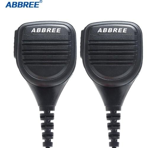 2pcs ABBREE AR-760 Rainproof Shoulder Speaker Microphone for Walkie Talkie TYT TH-UV8000D MD-380 Baofeng UV-5R UV-82