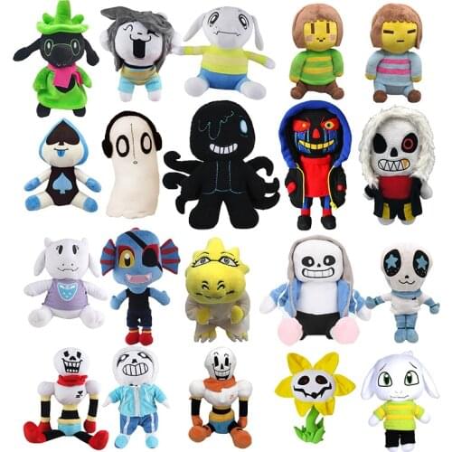 20 Styles Undertale Plush Toys Cartoon Sans Plush Dolls Frisk Chara Stuffed Soft Zombie Toys for Kids Christmas Birthday Gifts