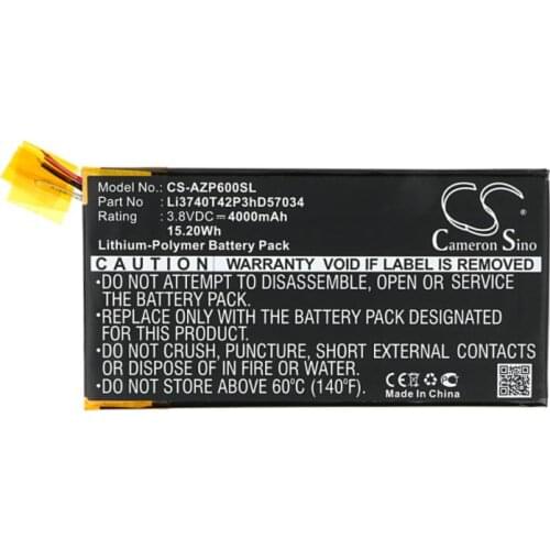 Cameron Sino 4000mAh battery for AMAZING P6 Li3740T42P3hD57034 Mobile, SmartPhone Battery
