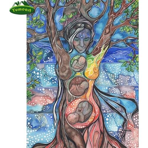 Full Square Resin Crafts Diamond Painting"tree of Life"Diamond Embroidery Sale Rhinestone Pictures Diamond Mosaic Pregnant Woman