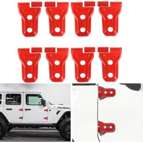 8 pieces 4 Door Black Car Hood Hinge Cover kits Protector Trim Styling For Jeep Wrangler JL 2018 2019 Car accessory Door Hinges