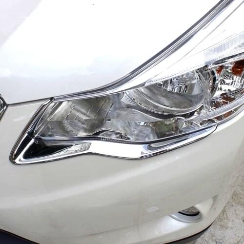 For Subaru XV Crosstrek 2012 2013 2014 2015 Front Headlight Head Light Lamp Eyelid Chrome Trim Cover Strip Frame Car Styling