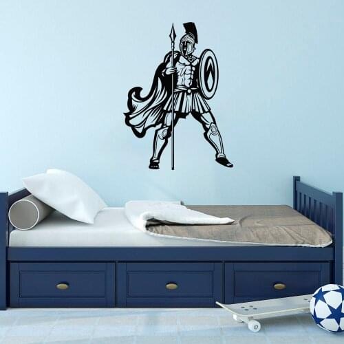 Ancient Greek Wall Sticker Warrior Shield Spear Wall Decal For Living Room Bedroom Vinyl Art Mural Revocable dw11294