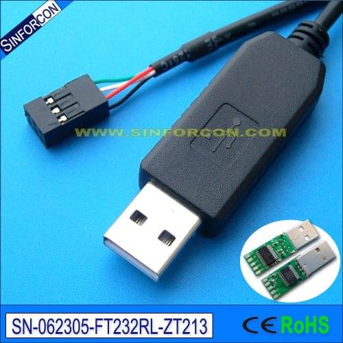 Ft232rl ftdi usb rs232 adapter cable with 6p 2 54mm dp socket
