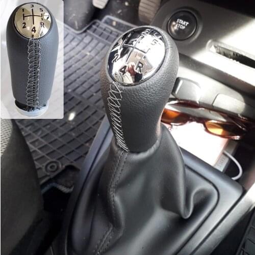 Leather 5Speed MT Gear Shift Knob for Renault Scenic II MK2 Megane 2 Clio 3 III MK3 GearShifter Pen Arm Stick Head Ball Gearknob