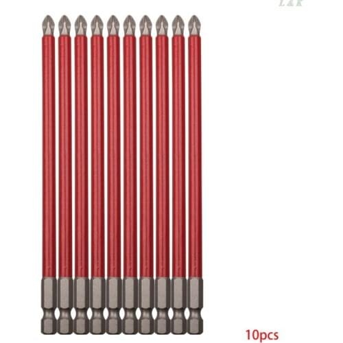 10pcs PH2 150mm Power Drill Bit Set Long Reach Non Slip 1/4'' Hex Screwdriver