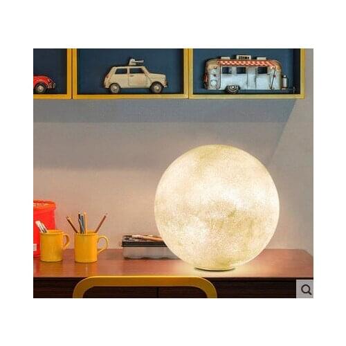3D Print Moon Table Lamp 2 Color Change Touch Switch For Bedroom Bookcase Decor Night Light Creative Gift