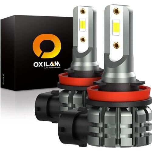 Oxilam 2X H8 H11 H16 JP LED Bulbs CSP LED Fog Light Bulb 6000k White 3000k Golden Yellow 12V 24V DRL Car Daytime Running Lamp