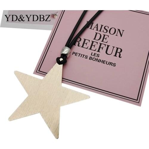 Necklace Pendant Lucky Star Handcrafted for ETSY 4 YearsBrand shop collares Choke Geometric necklace Aluminum Gold Color Art