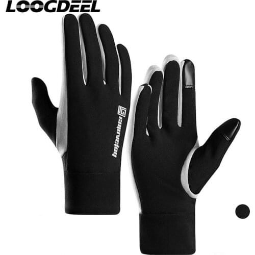 LOOGDEEL Sport Full Finger Bicycle Cycling Gloves for Men Women Waterproof Windproof Bike Gloves Winter Warm Touch Screen Gloves