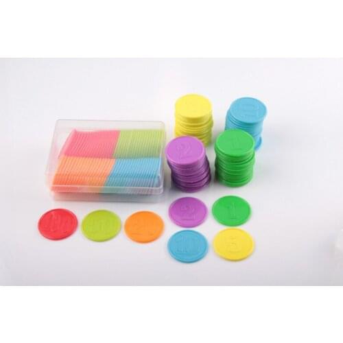 160PCS/SET PP Plastic 38mm Poker Chips Education Plastic Chips