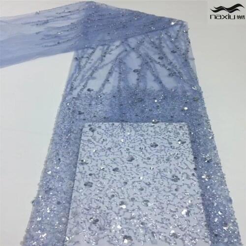 Madison Luxury Sequins Lace Fabric High Quality African Lace Fabric Embroidery French Lace Fabric With Beaded For Wedding Dress