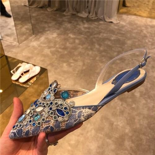 High Heels Sandals Women Rhinestone Sandalias Mujer 2020 Pointed Toe Sandalia Feminina Summer Party Shoes Women Zapatos De Mujer