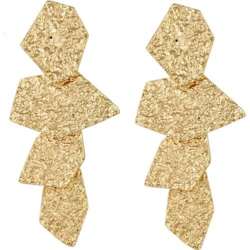 New Fashion Big Punk Metal Drop Earrings Multiple Irregular Geometric Shapes Earrings For Woman Accessories Pendientes