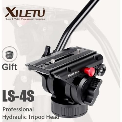XILETU LS4S Hydraulic Fluid Tripod Head Panoramic Video Head for Camera Tripod Monopod Slider with Quick Release Plate Manfrotto