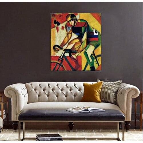 Modern handmade painting Jean Metzinger,riding bicycle on oil canvas for living room decoration and wallpaper