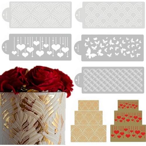 Wheat Spike Pattern Cake Stencil Plastic Lace Cake Boder Stencils Template DIY Drawing Mold Cake Decorate Tool Bakeware