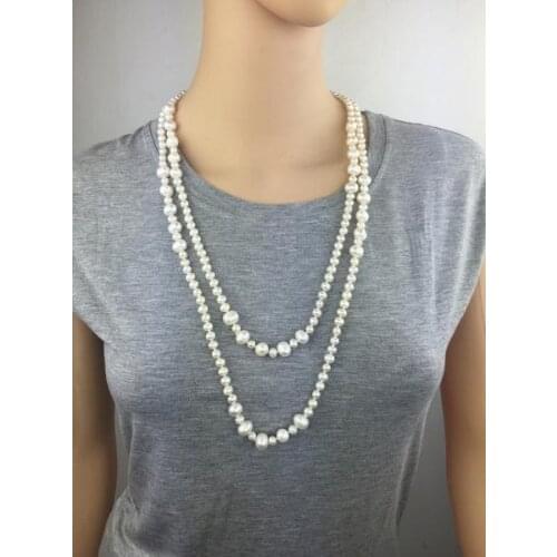 Unique Pearls Jewellery White Color Potato Round Genuine Freshwater Pearl Necklace Wedding Love Mothers Day Gift Fine Jewelry