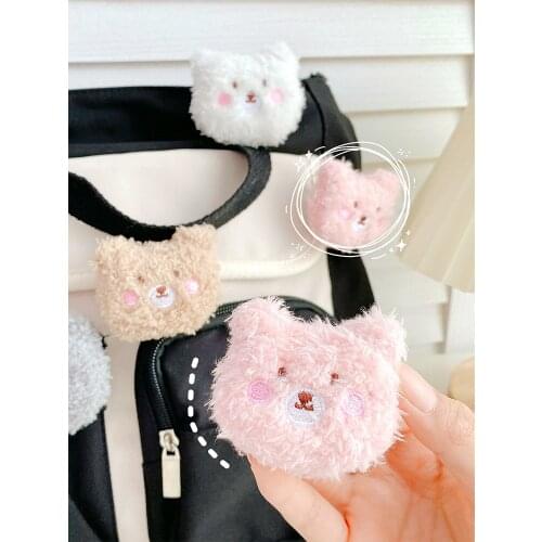 Japan and Korean Ins Soft Cute Cute Bear Brooch Cartoon Plush Sweet Student School Uniform Pin Bag Pendant Jewelry