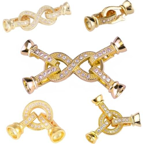 Juya DIY Beaded Jewelry Fittings Connector Fastener Hooks Lock Clasps Supplies For Handmade Beadwork Pearls Jewelry Making