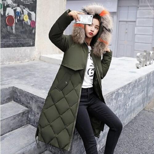 2019 Zipper Skirt Cotton Liner Full Zippers Special Offer Winter New Cotton Loose Coat Woman Jacket Long Fund Clothes Hair Cap