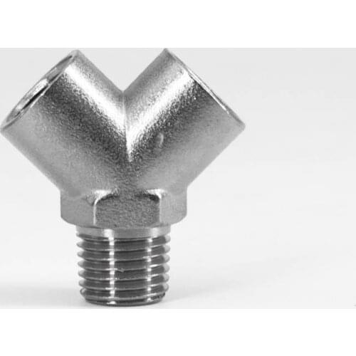 1/4" NPT Female Female Male Y Shaped 304 Stainless Steel Pipe Fitting Coupler Connector Water Gas Fuel