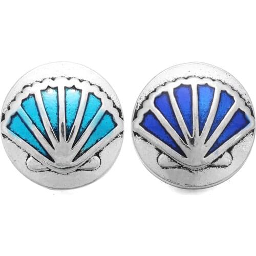 10pcs/lot New Snap Jewelry Oil Painting Shell Metal Snap Buttons Fit Women DIY 18mm Snap Button Bracelet Necklace Jewelry