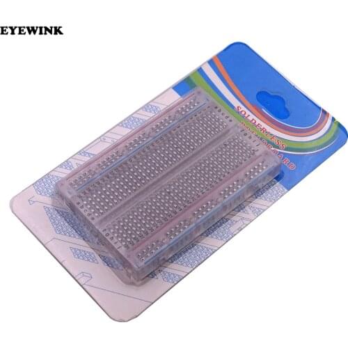 10PCS Transparent mini bread board / breadboard 8.5CM x 5.5CM 400 holes DIY