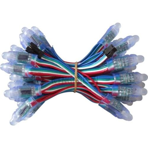 1000X Wholesale WS2801 LED string light 12mm addressable RGB full color LED string light express free shipping